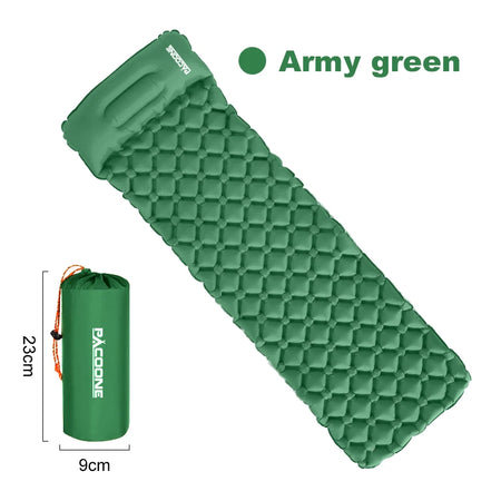 PACOONE Outdoor Camping Sleeping Pad &ndash; Ultra Lightweight Army Green