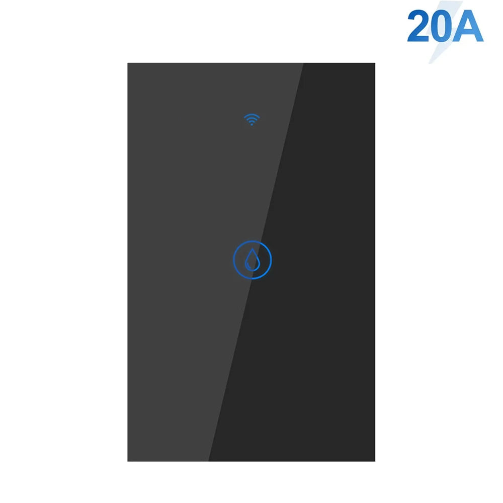 KCOOJO WiFi Smart Boiler Switch - Remote Control Water Heater with Voice Assistant Compatibility US black 20A