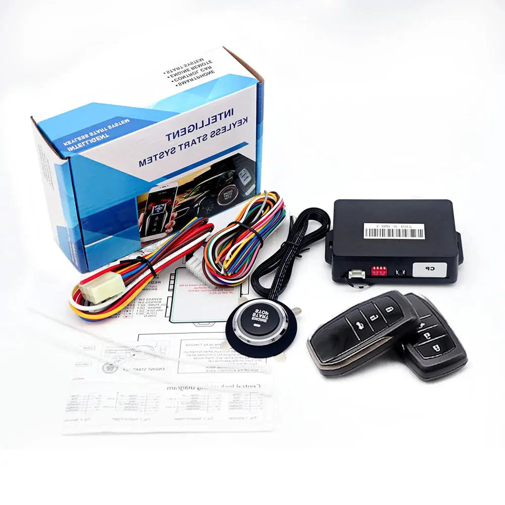 Universal Car Alarm Auto Start Stop System Remote Control Engine Ignition Autostart Kit Keyless Push Start System Car Accessorie by InterCyprus Trading Ltd