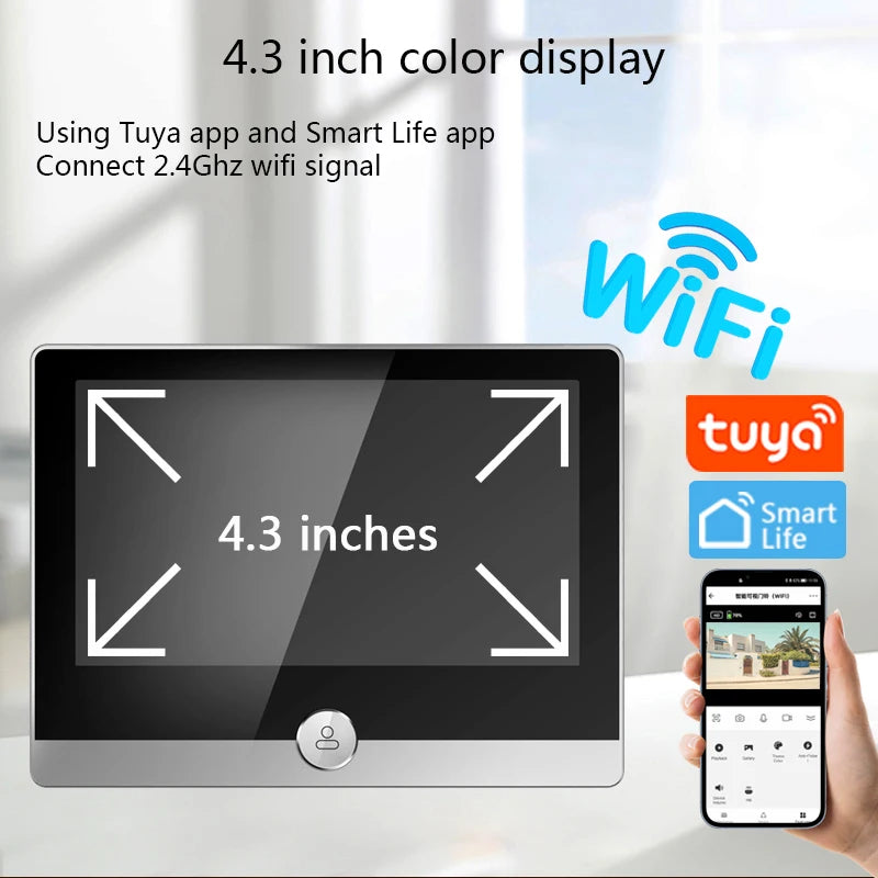 Tuya Smart Video Doorbell Camera &ndash; 4.3-Inch Display