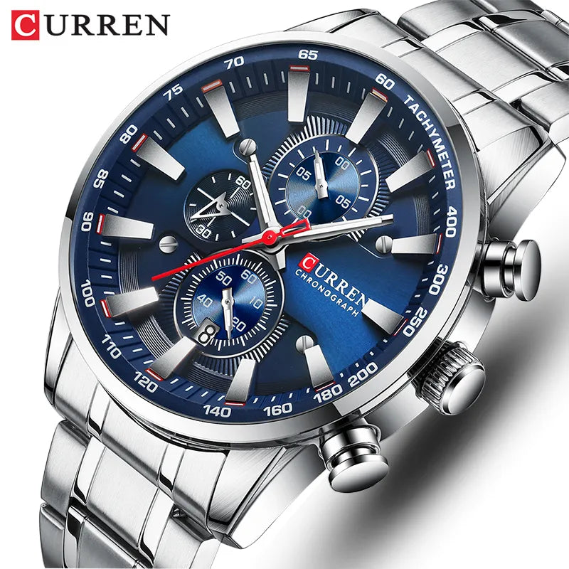 🟠 Новые часы для мужчин Top Luxury Brand curren Quartz Мужские часы спортивные водонепроницаемые запястья часы хронограф дата Relogio masculino