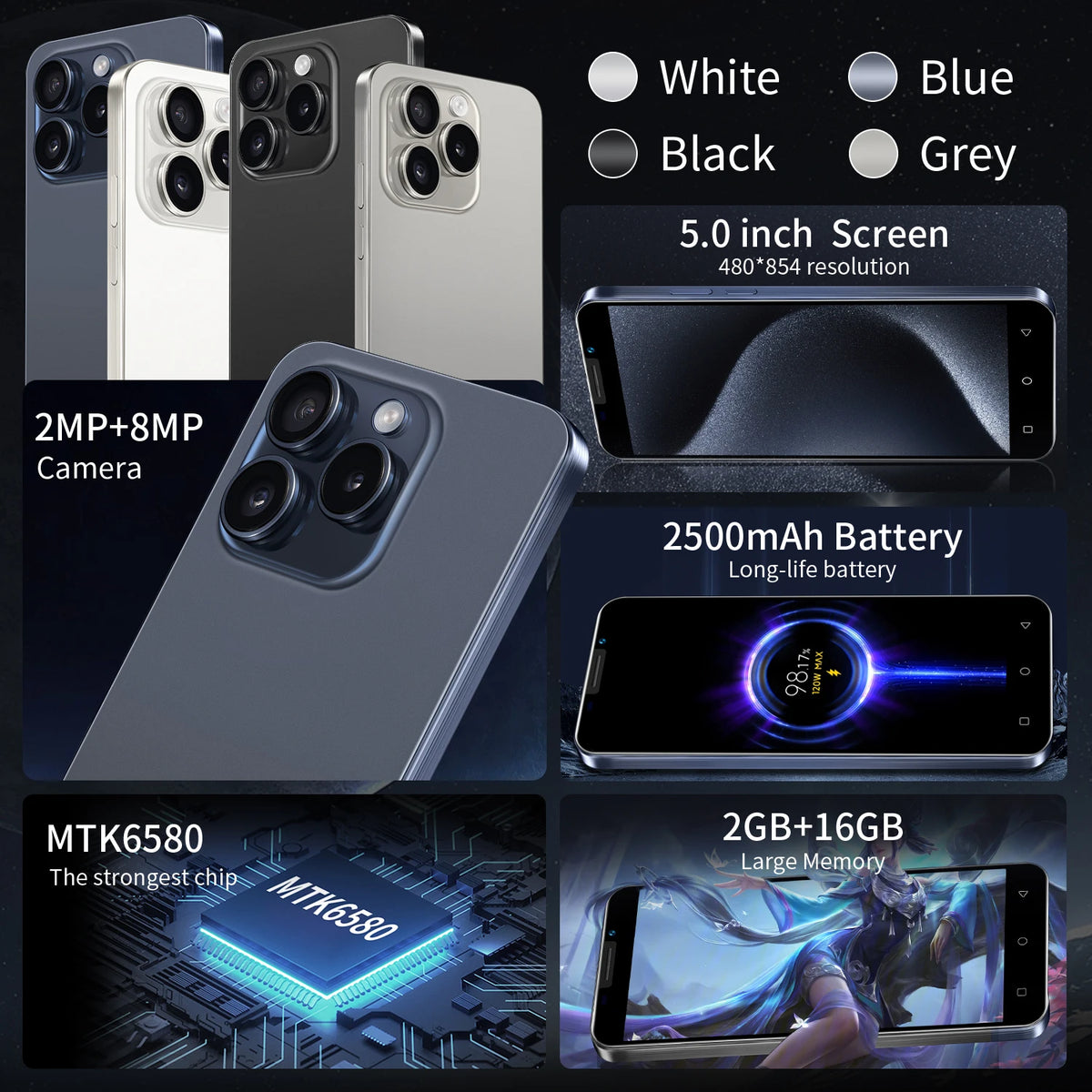 FUFFI-Note 16 - Compact Android Phone With Dual SIM