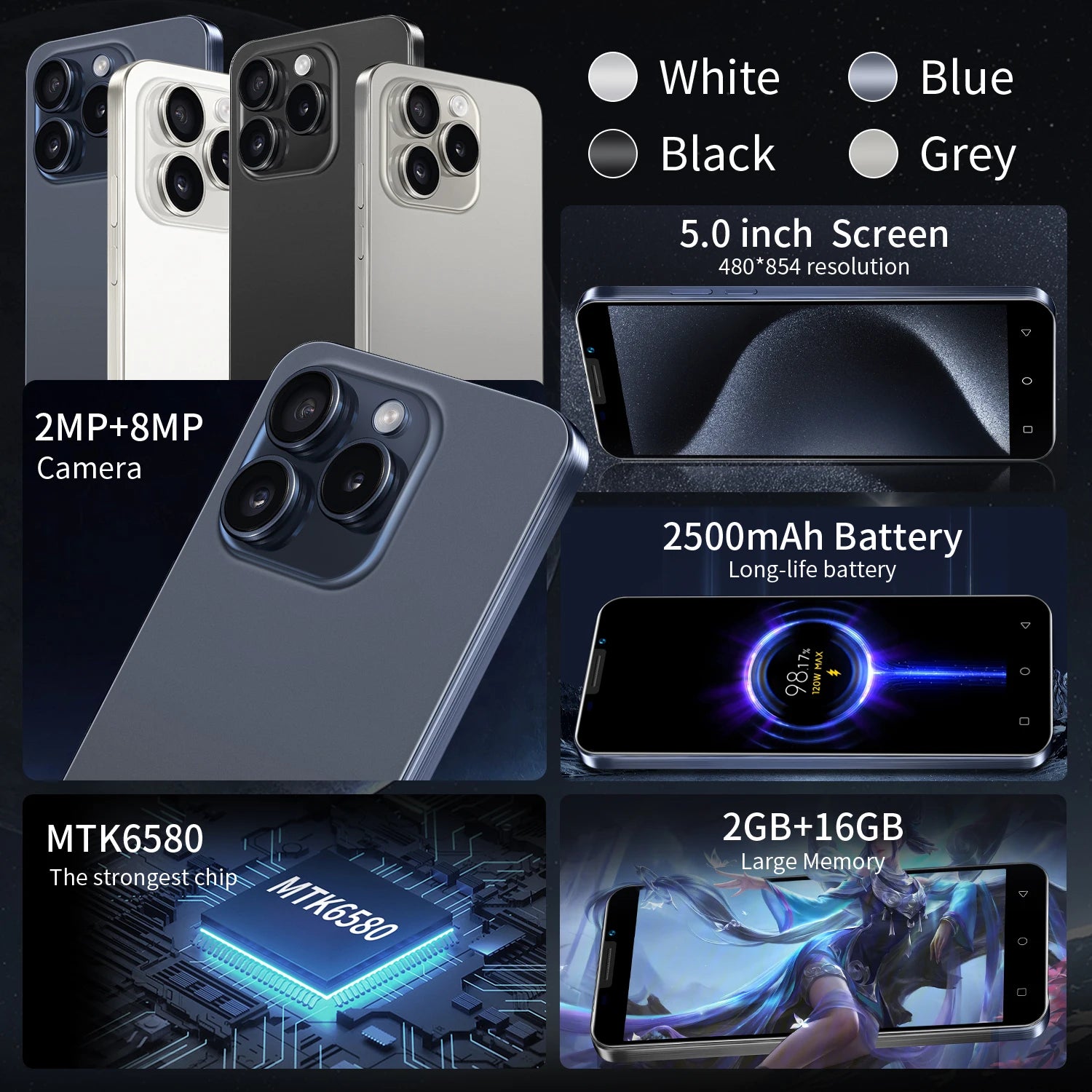 FUFFI-Note 16 - Compact Android Phone With Dual SIM