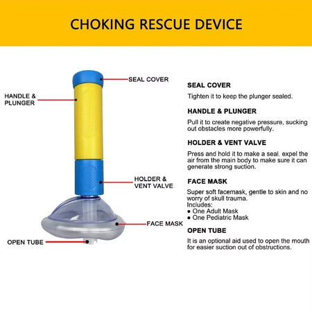 First Aid Choking Device Kit &ndash; Portable Heimlich Rescue