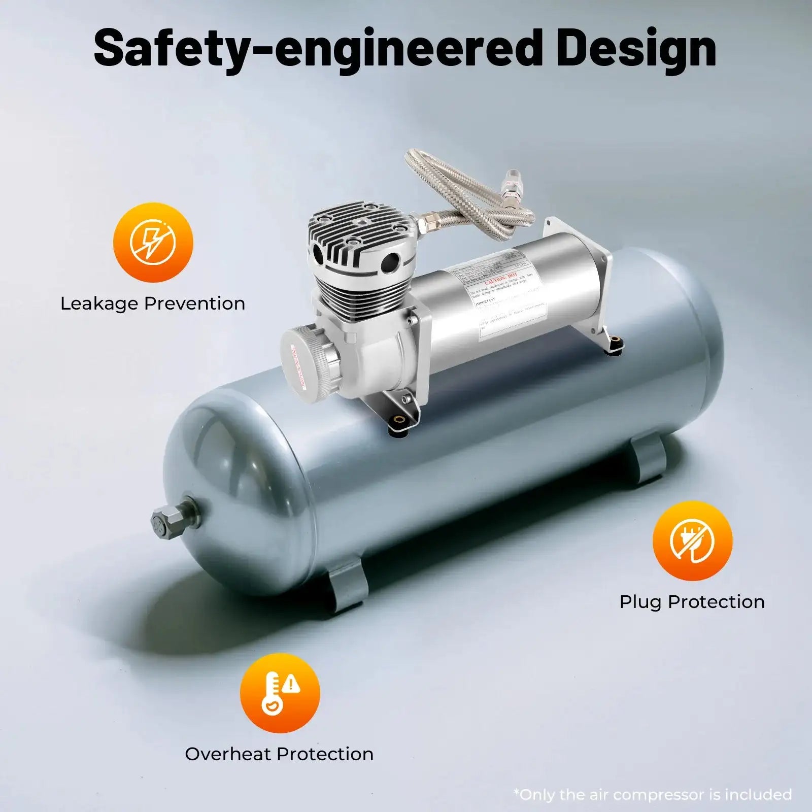 12V Air Compressor Kit &ndash; 200 PSI Copper Motor Heavy Duty