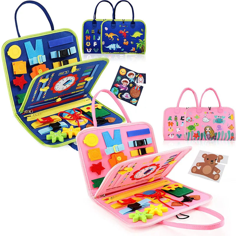 Busy Board Montessori Toys &ndash; Engaging Sensory Experience for Fine Motor Skills