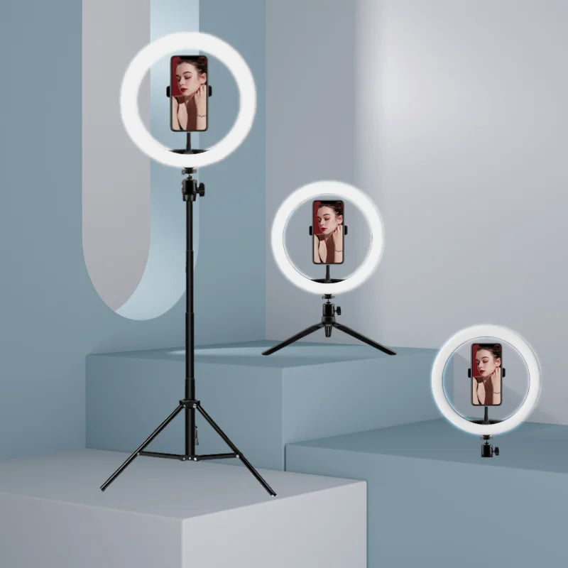 LEAFILLIGHT 33CM Dimmable LED Video Ring Light with Tripod Stand