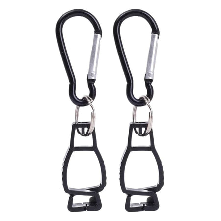 Glove Clip Hanger - Aluminium Alloy Safety Holder for Work Gloves Black - 2pcs