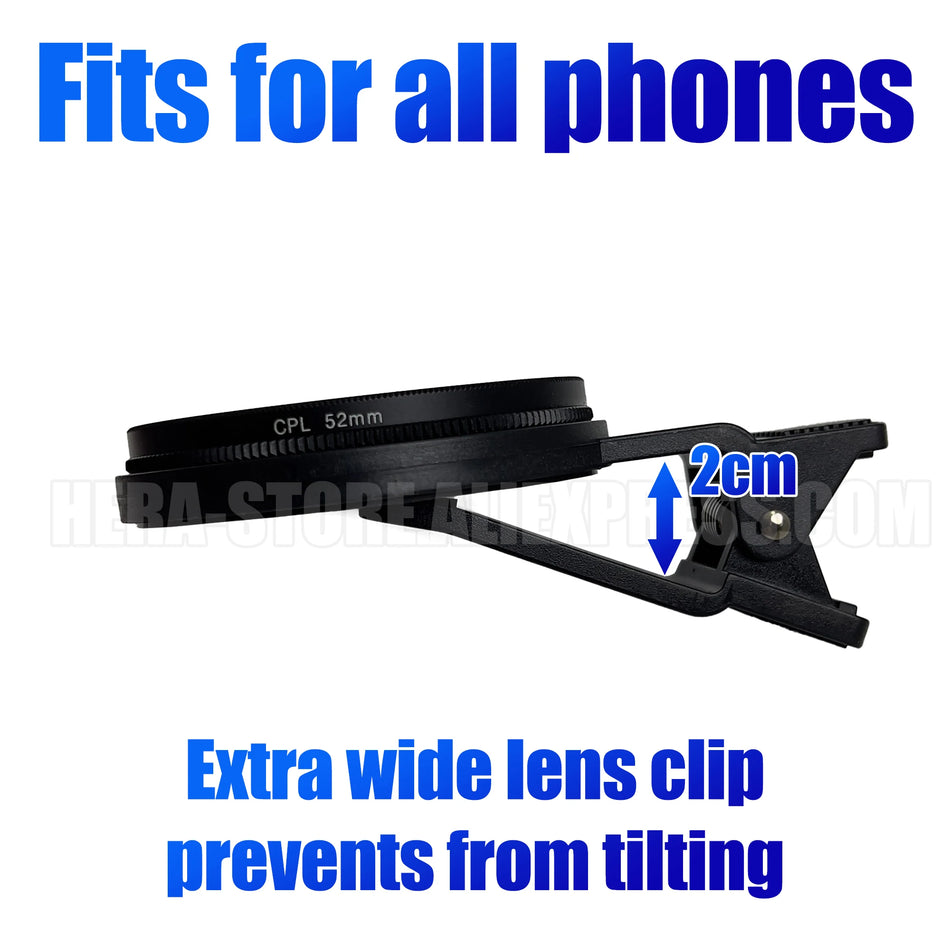 Universal 52mm Portable Polarizer CPL &ndash; No Reflections