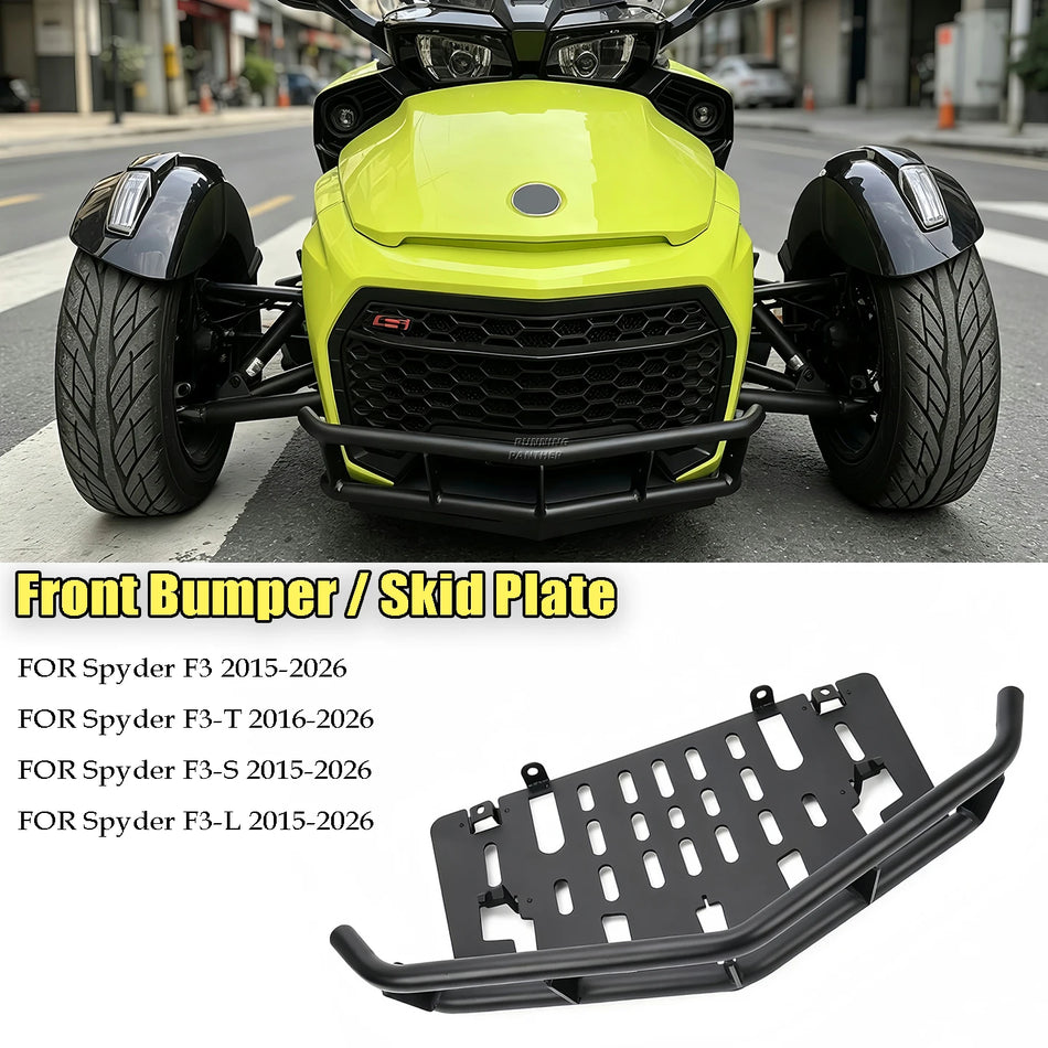 Priekšējais buferis no alumīnija caurulēm ar aizsargplāksni Can-Am Spyder F3
