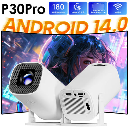 P30PRO Android 14 Smart Mini Projector &ndash; WiFi6 BT 5.0