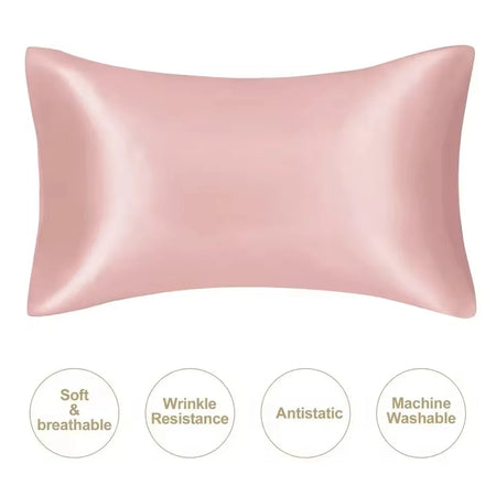 Kuup Silky Satin Pillowcase &ndash; Luxurious Comfort for Healthy Hair 1PC Cherry Pink / Standard50X66CM