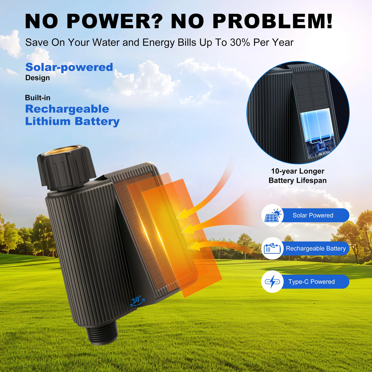 GIRIER Smart Water Timer &ndash; Solar Powered WiFi Timer