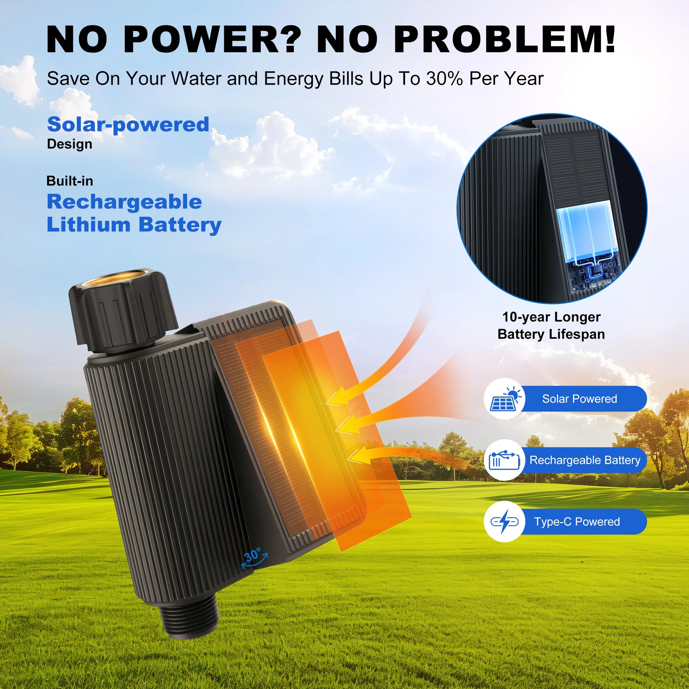 GIRIER Smart Water Timer &ndash; Solar Powered WiFi Timer