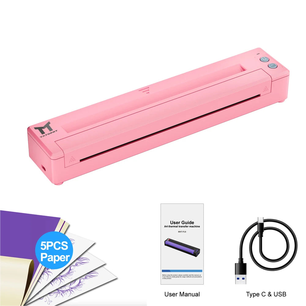 Bluetooth Thermal Tattoo Stencil Printer &ndash; USB And BT Ready Pink / CHINA