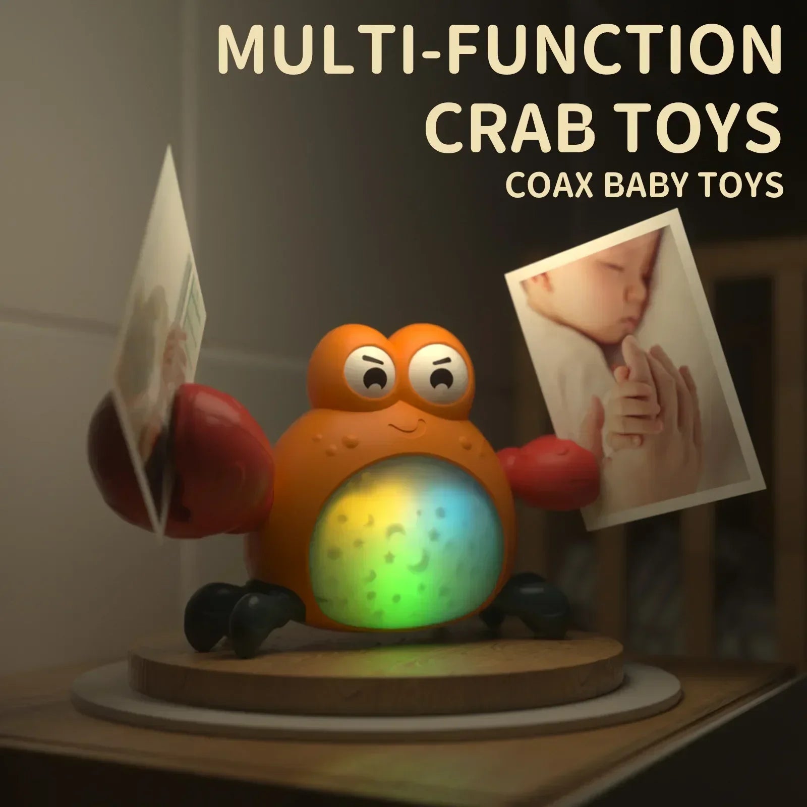 Multifunctional Educational Crab Toy with Music &amp; Lights for Kids Aged 18 Months+