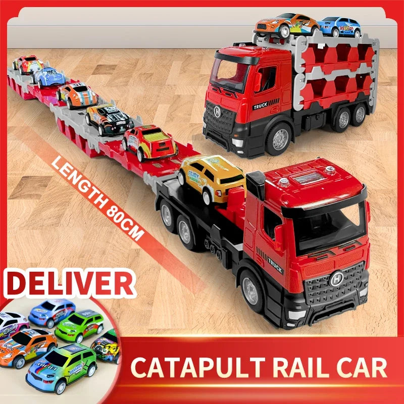 Transporter Folding Track Truck &ndash; Diecast Alloy Mini Car