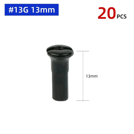 Brass Spoke Nipples Set &ndash; Durable Copper Construction for MTB and Road Bikes 13G 13mm Black 20PC / CHINA