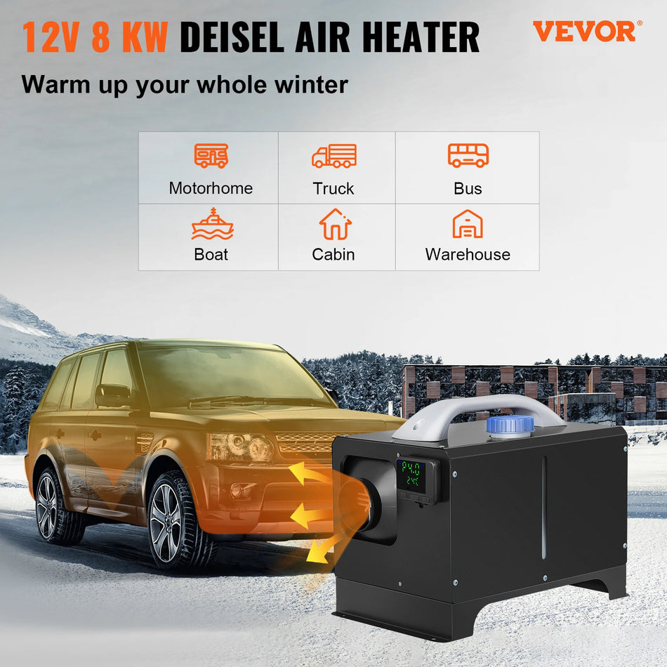 12V Diesel Air Heater 5 8KW All In One Remote