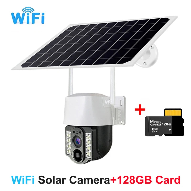 Solar WiFi PTZ Camera 4G Sim 10X Zoom &ndash; Auto Tracking WiFi and 128GB Card