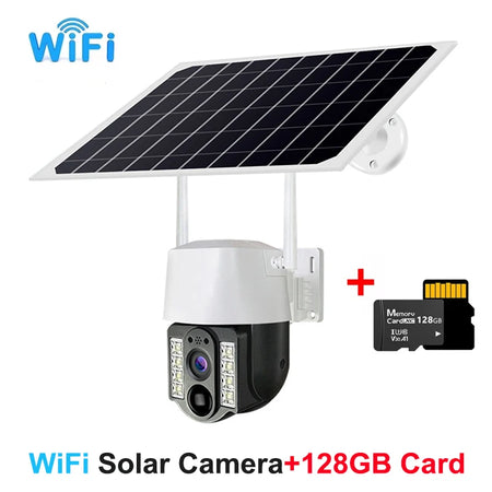 Solar WiFi PTZ Camera 4G Sim 10X Zoom &ndash; Auto Tracking WiFi and 128GB Card