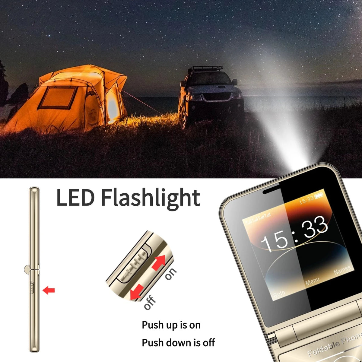 Unlocked Elderly Push Button Phone &ndash; Four SIM Slots