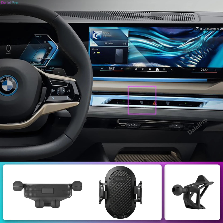 Държач за телефон с персонализирано прилягане с ABS база за BMW 5 Series G60 i5 2024-2026