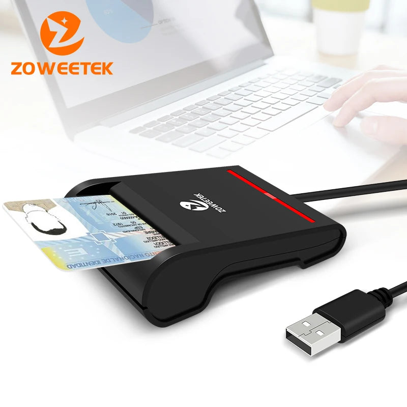 USB 2.0 Smart Card Reader for IC, ID, and EMV Bank Cards, PC Compatible