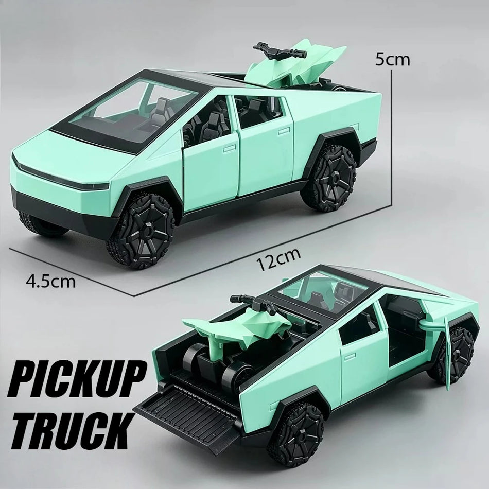 1:36 mērogā jaunās enerģijas pikaps metāla modeļa auto ar atveramām durvīm, sakausējuma korpuss