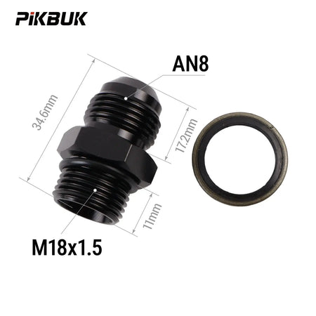 PIKBUK Aluminum AN8 Male to M10x1 M12/14/16/18x1.5 Adapter Flare Fitting Auto Hose Fitting Male Oil Cooler Fitting by InterCyprus Trading Ltd