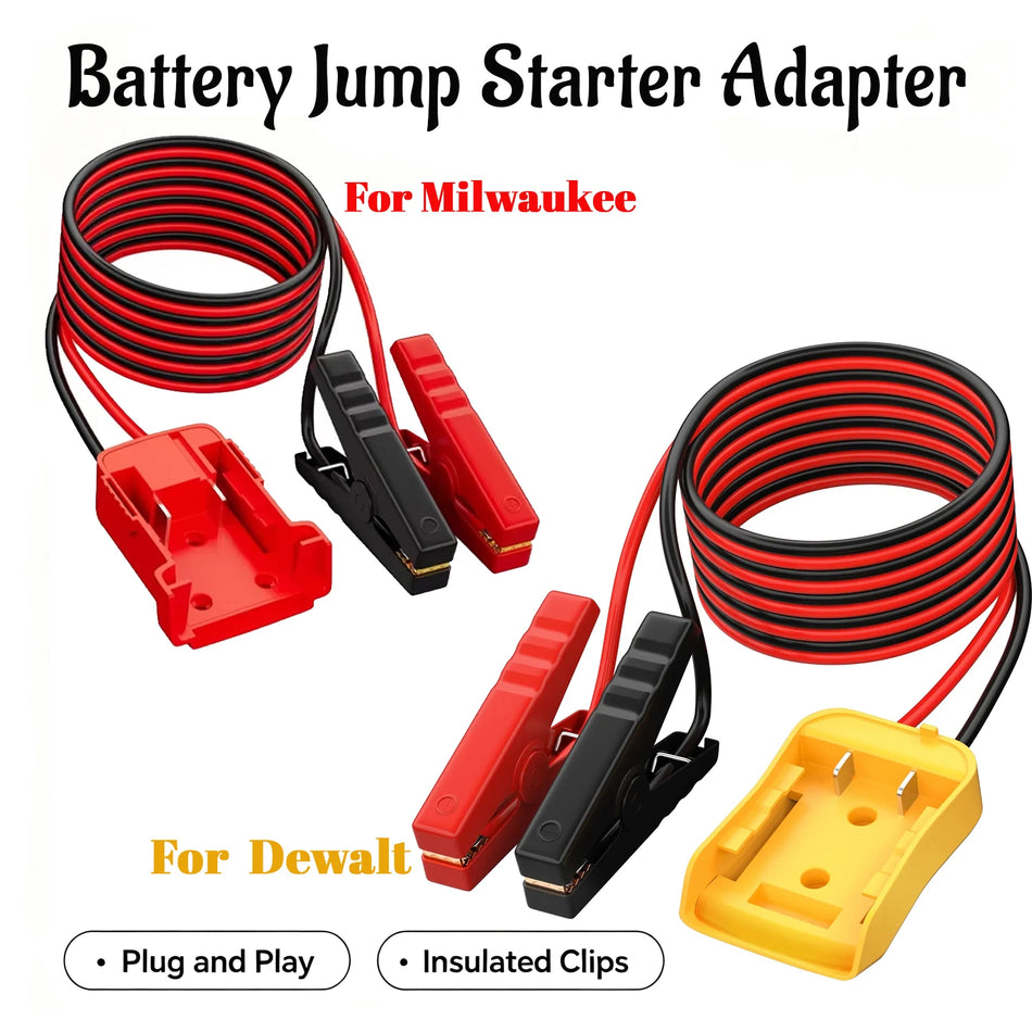 Adaptor de cablu de pornire pentru baterii DeWalt Milwaukee 18V 20V, 6Ft