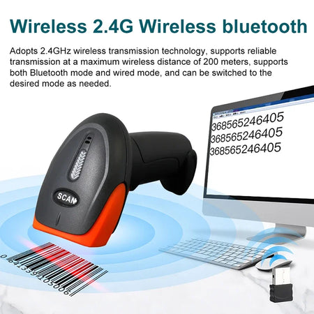 2D Handhel Barcode Scanner With Holder &ndash; Wireless Dual Mode