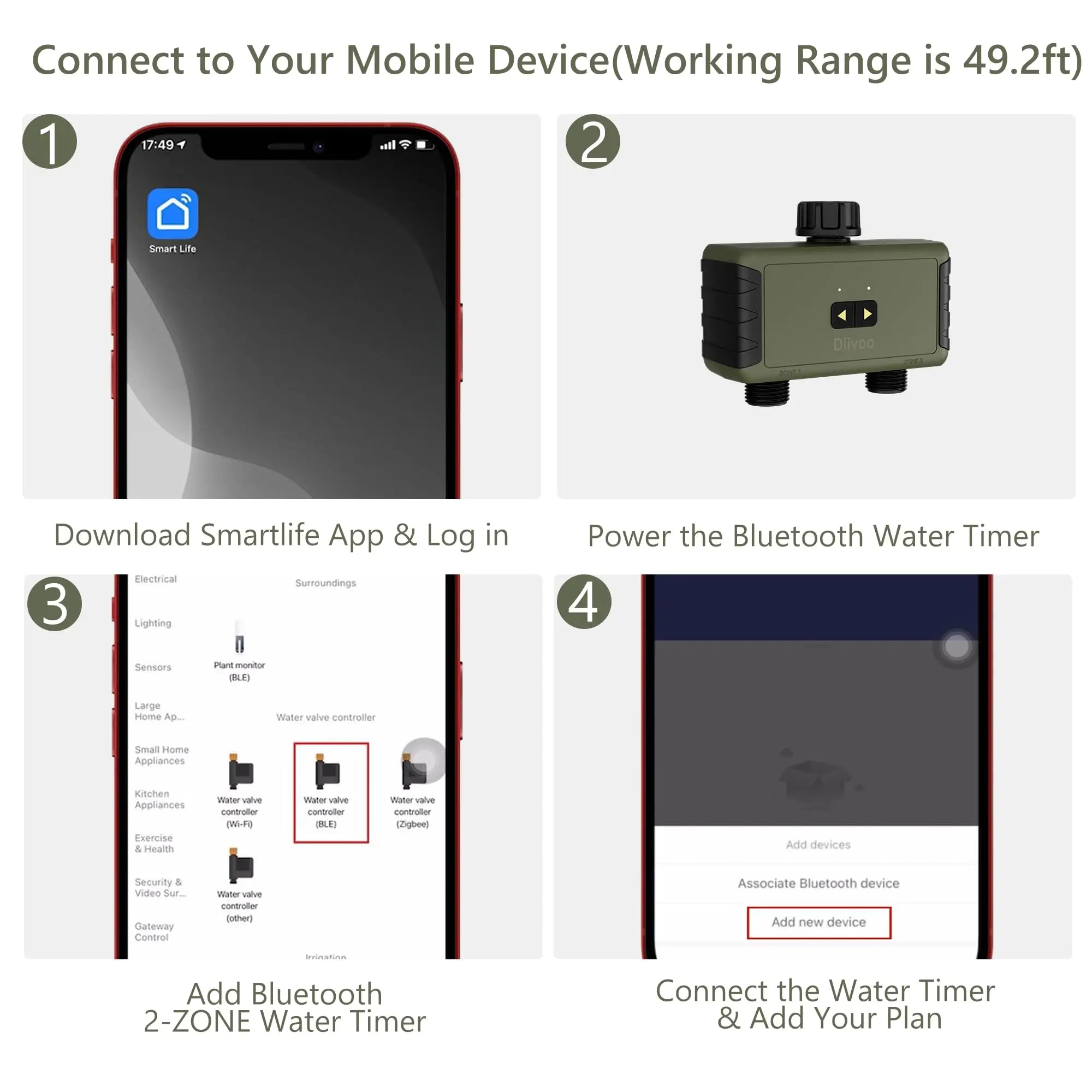 Diivoo 2-Zone Smart Sprinkler Timer