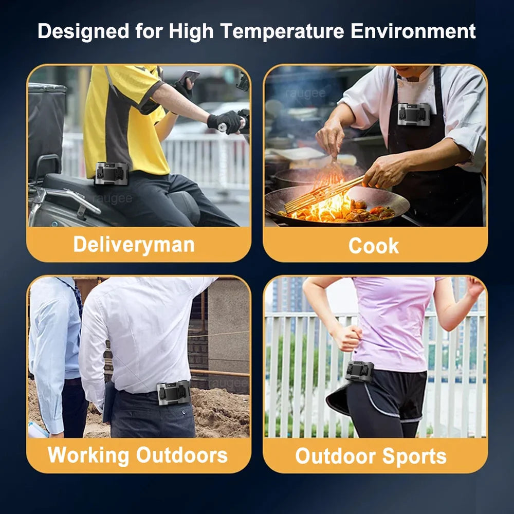 20000mAh Waist Clip Fan &ndash; Ultra Portable Outdoor Cooling