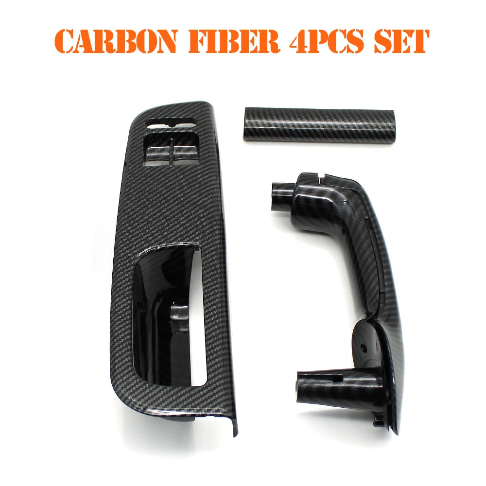 LHD Car Window Switch Cover Panel &ndash; Premium Replacement for Volkswagen Vehicles Carbon Fiber 4pcs