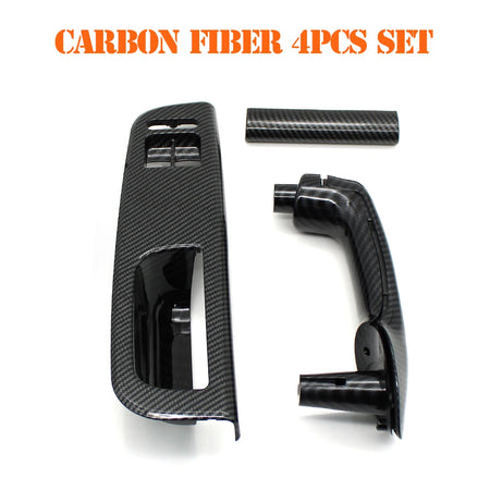 LHD Car Window Switch Cover Panel &ndash; Premium Replacement for Volkswagen Vehicles Carbon Fiber 4pcs