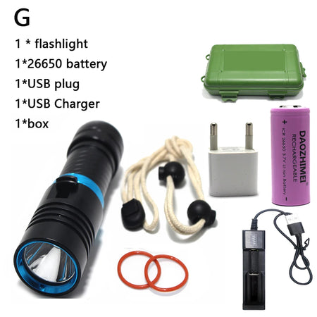 Waterproof IPX8 Diving Flashlight &ndash; Ultra-Bright LED with 100 Meter Range