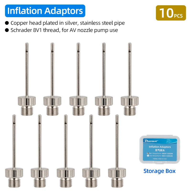 Deemount Pump Needle Adaptor &ndash; Durable Copper Head for Sports Ball Inflation AV Thick 10pcs / CHINA