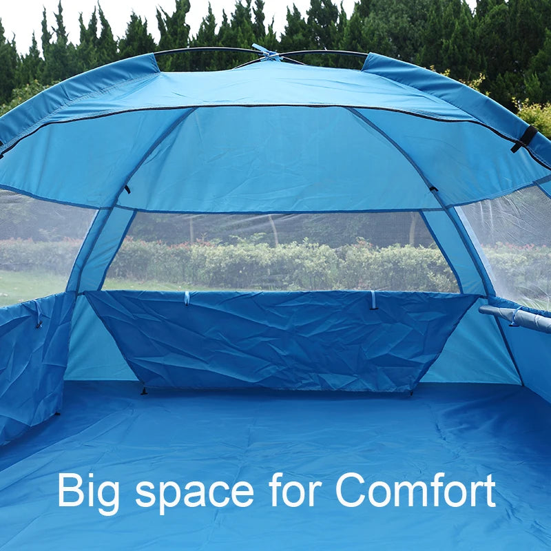 YOUNG TO 2-3 Person Pop-Up Beach Tent with Extended Mat