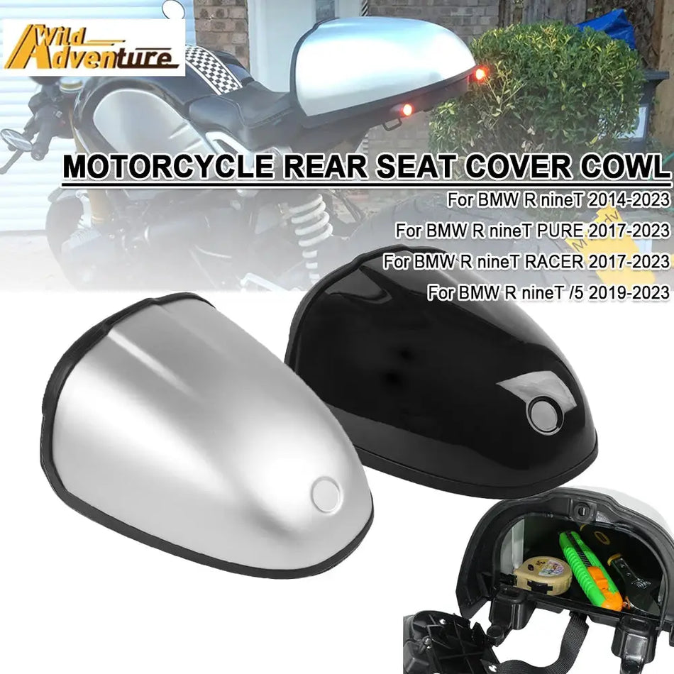 For BMW R NINE T RINET/5 Racer Pure 2023 Motorcycle Pillion Rear Fairing Seat Cowl Cover Hump Fairing Storage For Tools Cowl Cap by InterCyprus Trading Ltd