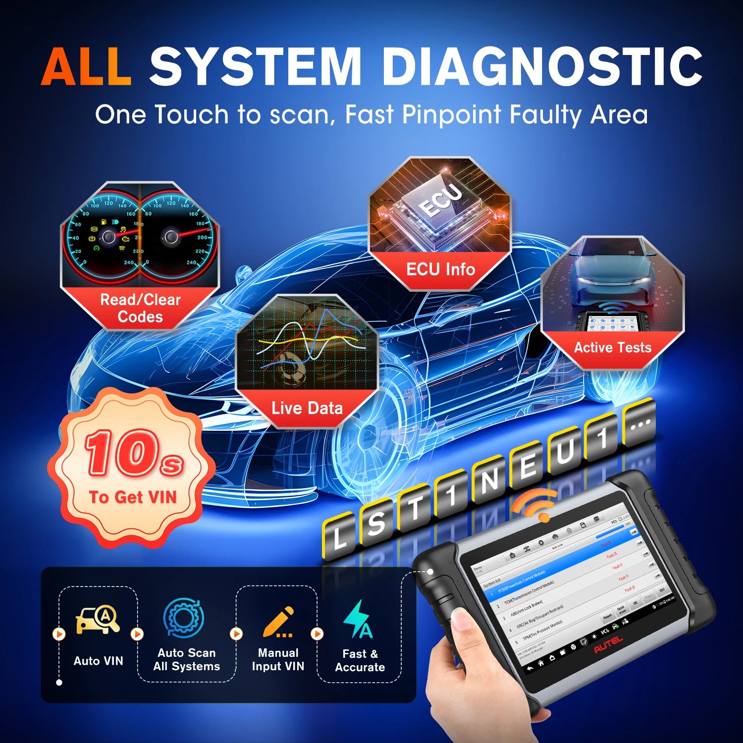 Autel MaxiCOM MK808BT PRO Diagnostic Tool &ndash; Bi-Directional
