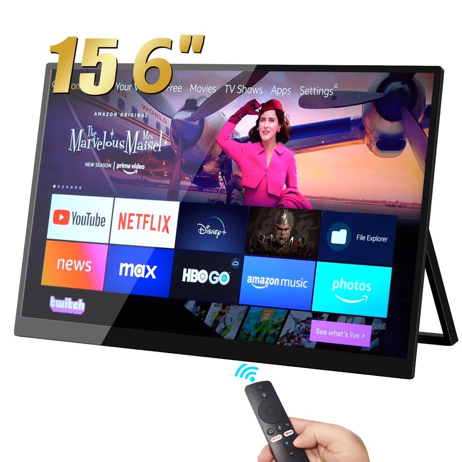 Bimawen 15.6" Portable Monitor with Google TV, 60Hz, HDR400, 3ms Response, USB-C, HDMI for Gaming &amp; More 15.6inch 60Hz