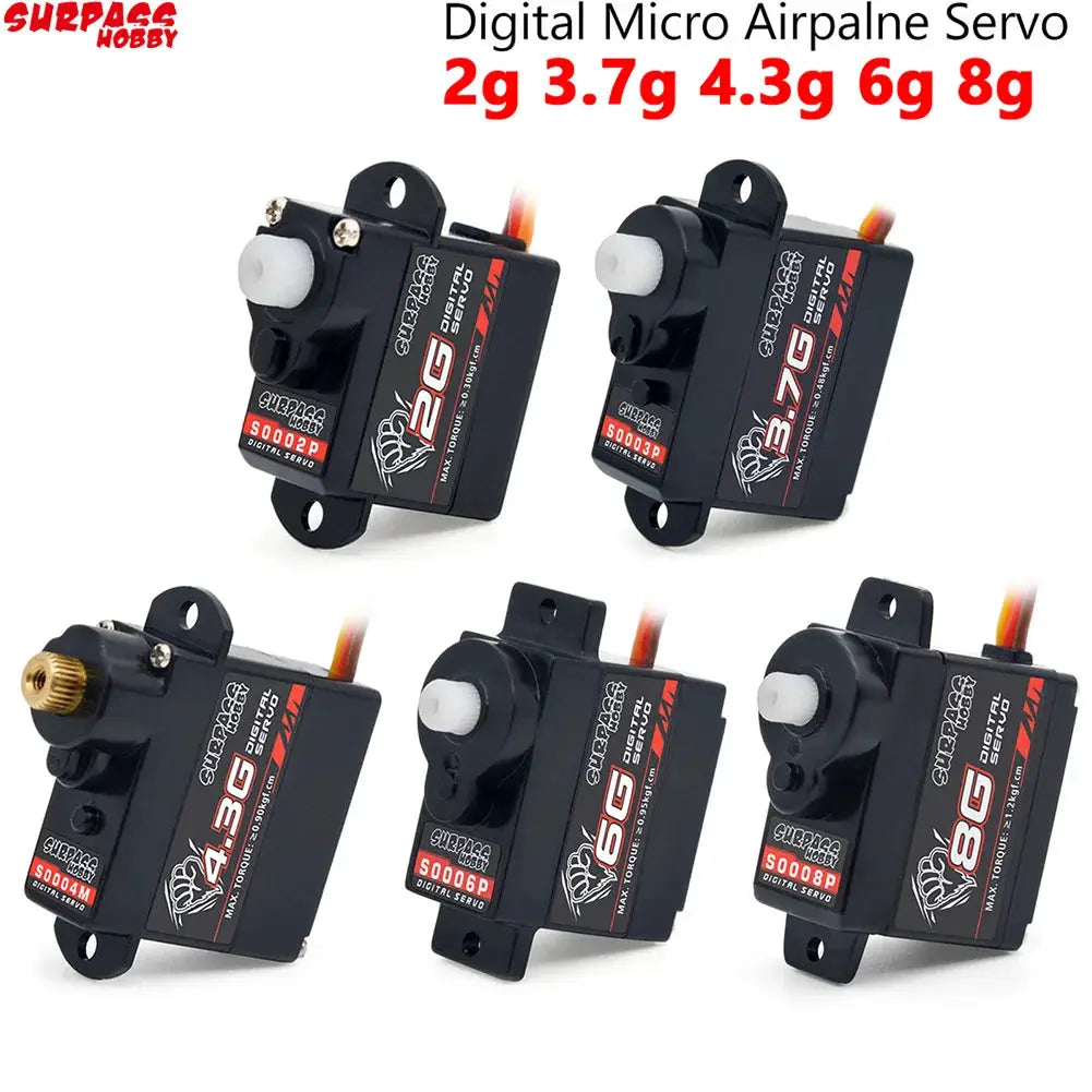 Surpass Hobby 2g 3.7g 4.3g 6g 8g Micro Digital Mini Servo Metal and Plastic Gear for Rc Drone Airplane Fixed-wing Car Robot by InterCyprus Trading Ltd