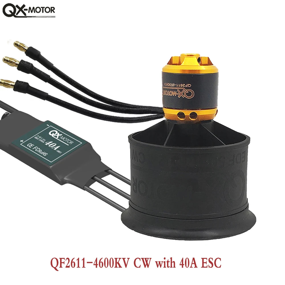 QX-MOTOR 50mm EDF QF2611 12 Blades Ducted Fan &ndash; Low Noise 4600kv CW 40A ESC