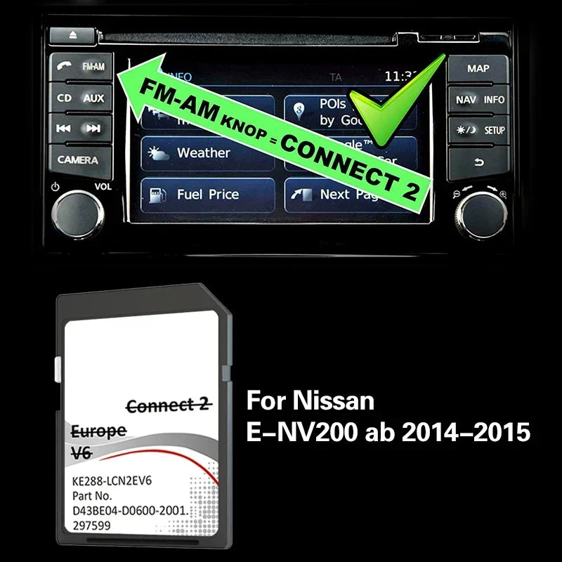 For Nissan E NV200 2014 2015 Map SD Card &ndash; Europe 16GB CHINA / E-NV200 2014-2015