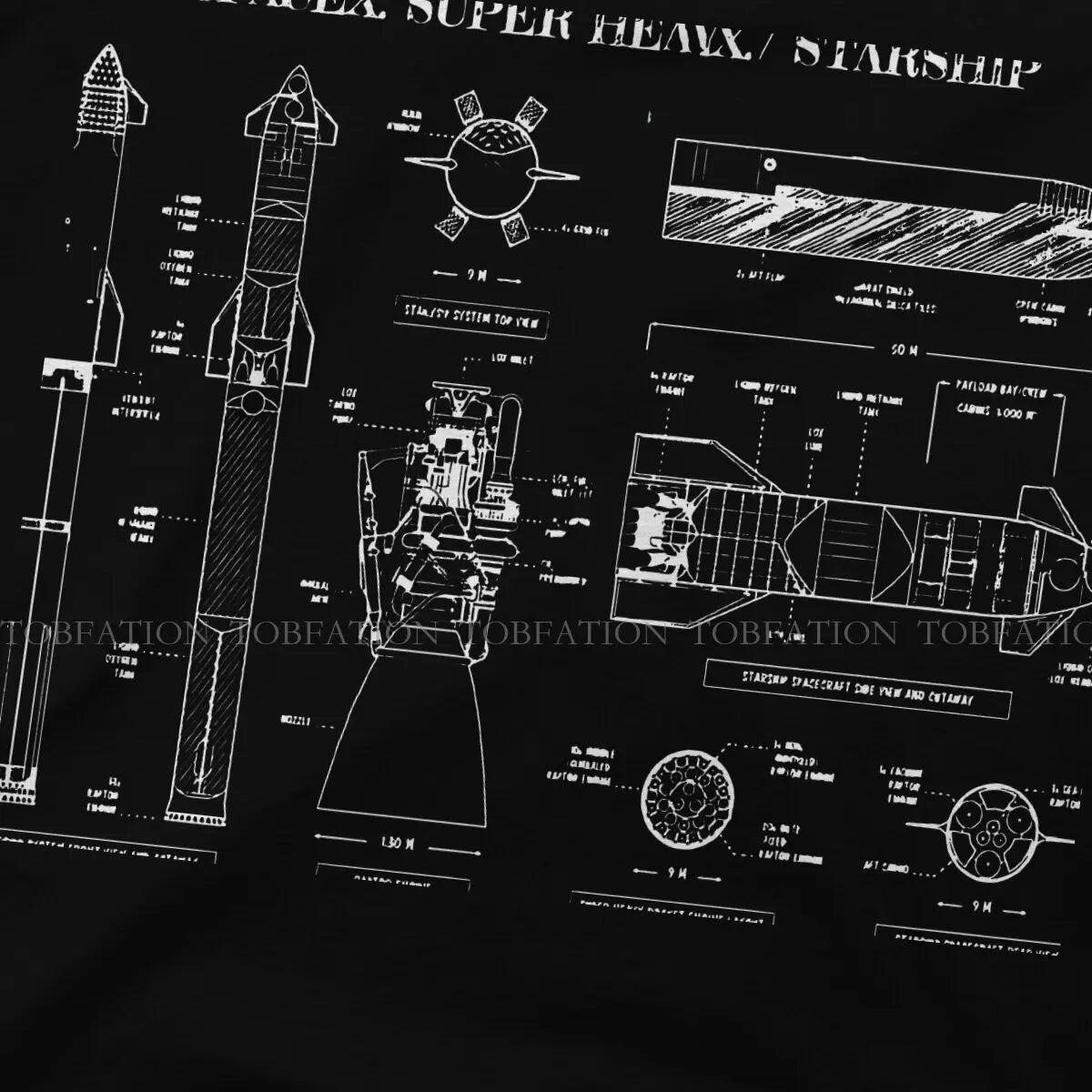Super Heavy Starship SpaceX Raptor Vintage Gothic T-Shirt for Men
