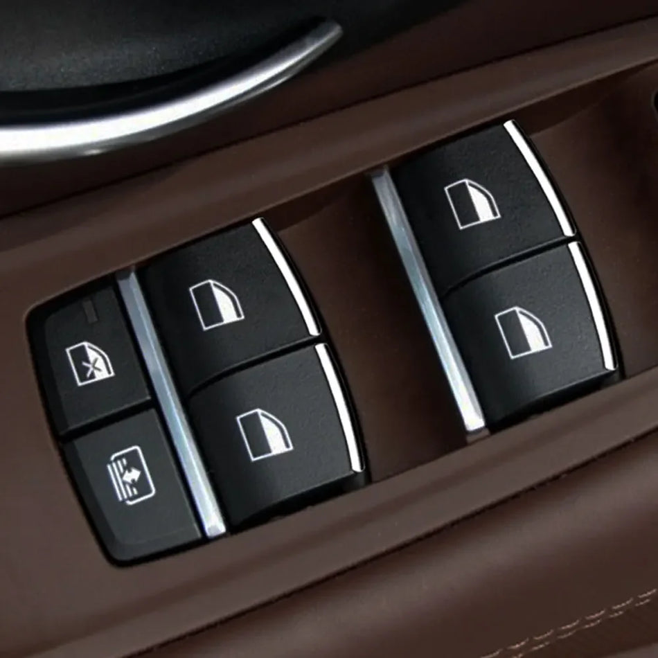 BMW 5 Serisi 5GT Krom Cam Kaldırma Düğmesi Kaplaması, ABS Krom, 7 Adet