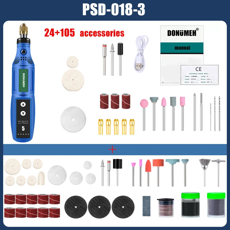 Mini Wireless Rotary Tool Kit - USB Rechargeable Engraving and Polishing Pen PSD-018-3-group2