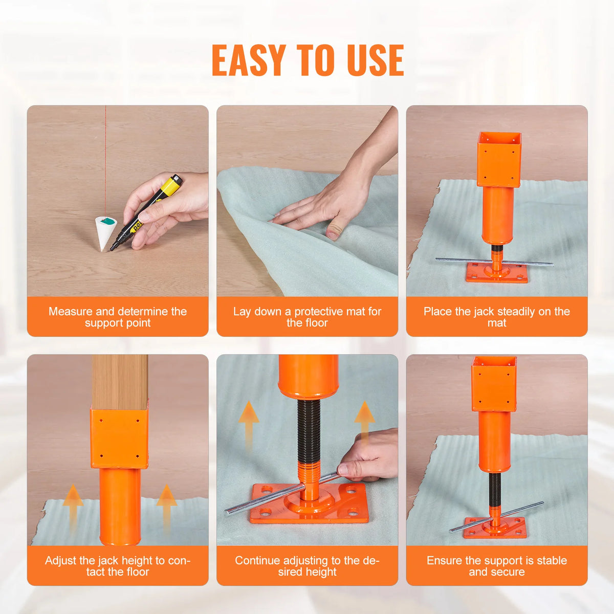 SucceBuy 24700 Lb Screw Jack Post 13.2-18.7 In - Heavy Duty