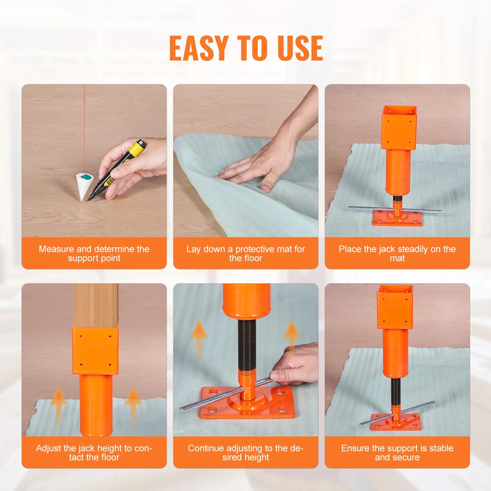 SucceBuy 24700 Lb Screw Jack Post 13.2-18.7 In - Heavy Duty